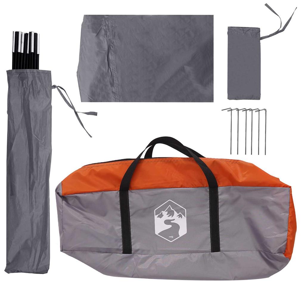 Car Canopy Grey and Orange 350 X 250 Cm Polyester and Steel