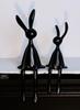 Creative Resin Black and White Cartoon Rabbit Family Desk Decorations - Set of Four