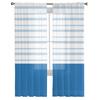 Blaue Geometrische Linien Tüll Vorhänge Für Wohnzimmer Dekoration Modern Chiffon Transparent Voile Küchenvorhang
