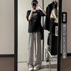 Striped Wide-leg Pants Women's Spring New High-waisted Lazy Straight-leg Pants Loose and Thin Walking Casual Pants