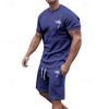 Men's T-shirt Suits 2 Pieces Outfits Tee & Shorts Short Sleeve Crew Neck Summer Coconut Tree Fashion Casual 2 Piece
