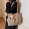 Large Capacity Handbag Student Class Commuter Corduroy Bag Women's Shoulder Tote Bag