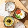 Double Ear Soup Bowl Japanese Style Bowl Household Retro High-value Internet Celebrity Eating Noodles Bowl Ramen