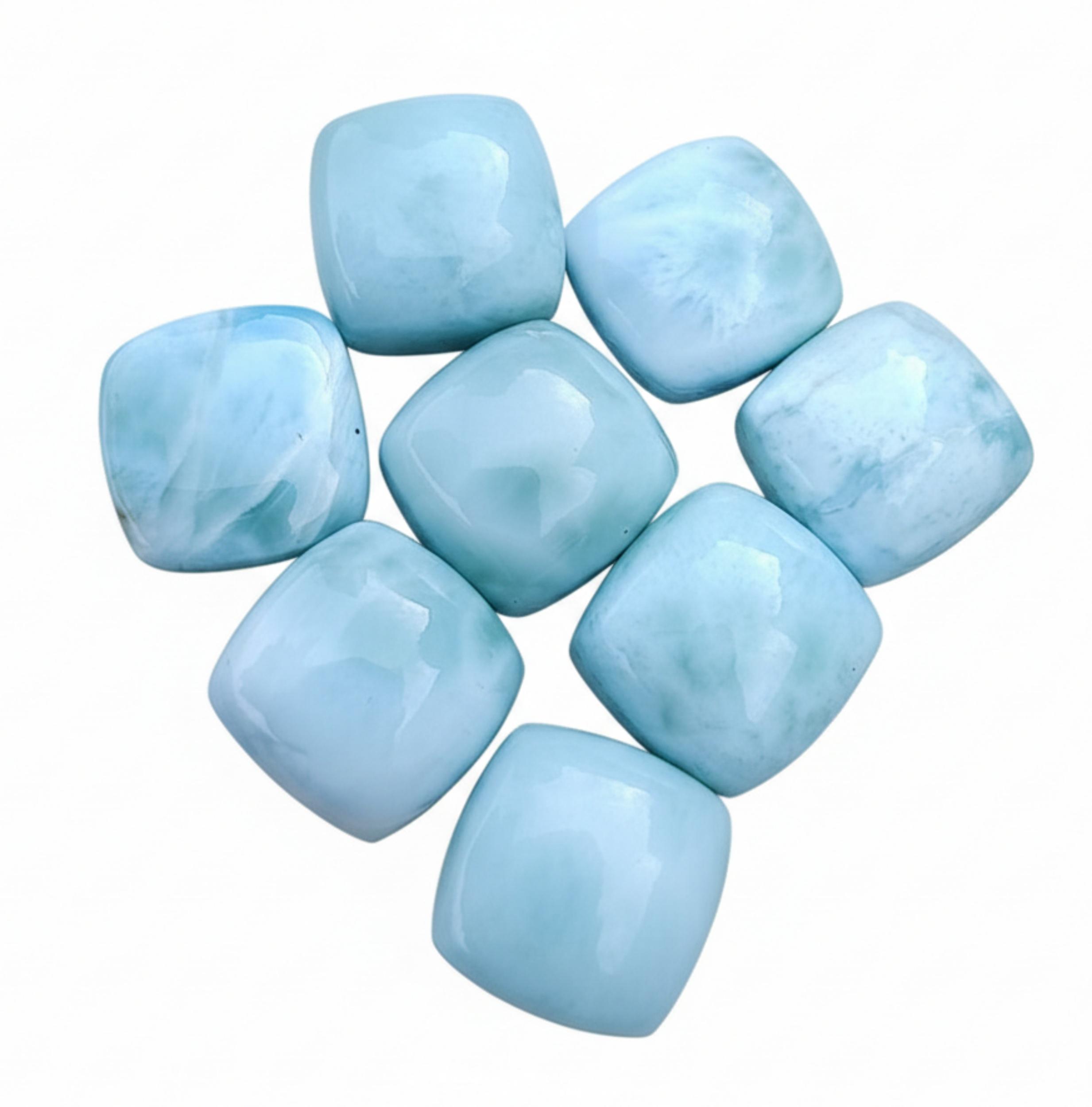 Натуральный Ларимар, Кабошон Ларимара Кушон для Изготовления Ювелирных Изделий 5mm синий