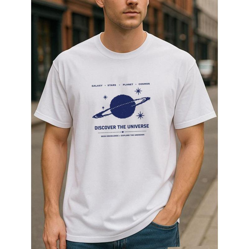 

Европейские размеры Космический Планетный Принт Тренд | Футболка с принтом, круглым вырезом, очень универсальная для фитнес-тренировок и повседневной носки S белый