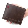 Schoolbag New Retro Leather Pattern Men's Short Wallet Hinge Three-fold Bag Multi-card Position Change Bag ID Bag Wallet Wholesale