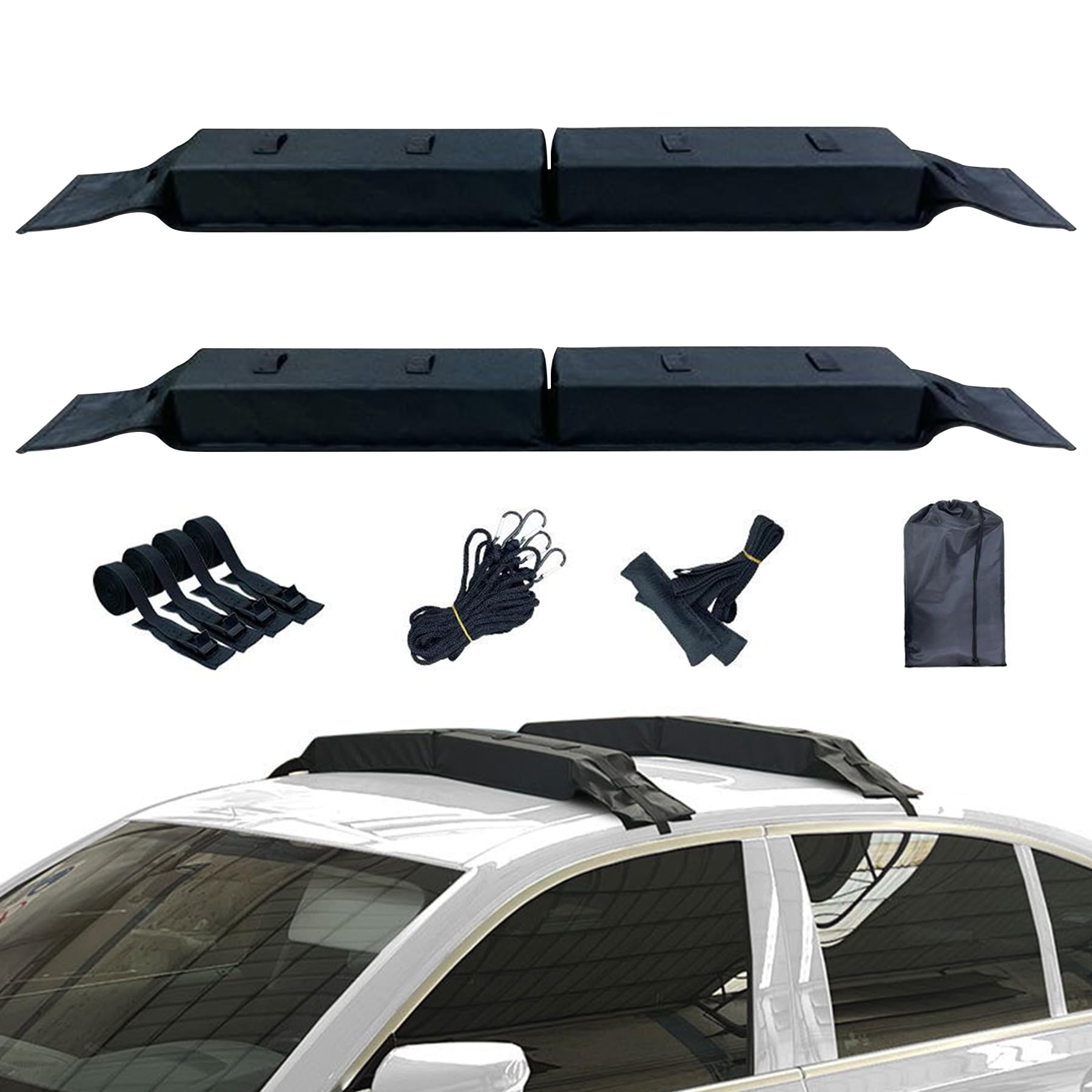 

SAGVE Мягкий багажник на крышу автомобиля без рейлингов для перевозки досок для серфинга, не требующий инструментов, простой в установке, совместимый со всеми автомобилями, грузоподъемность 60 кг, багажник, стойка, требуется,