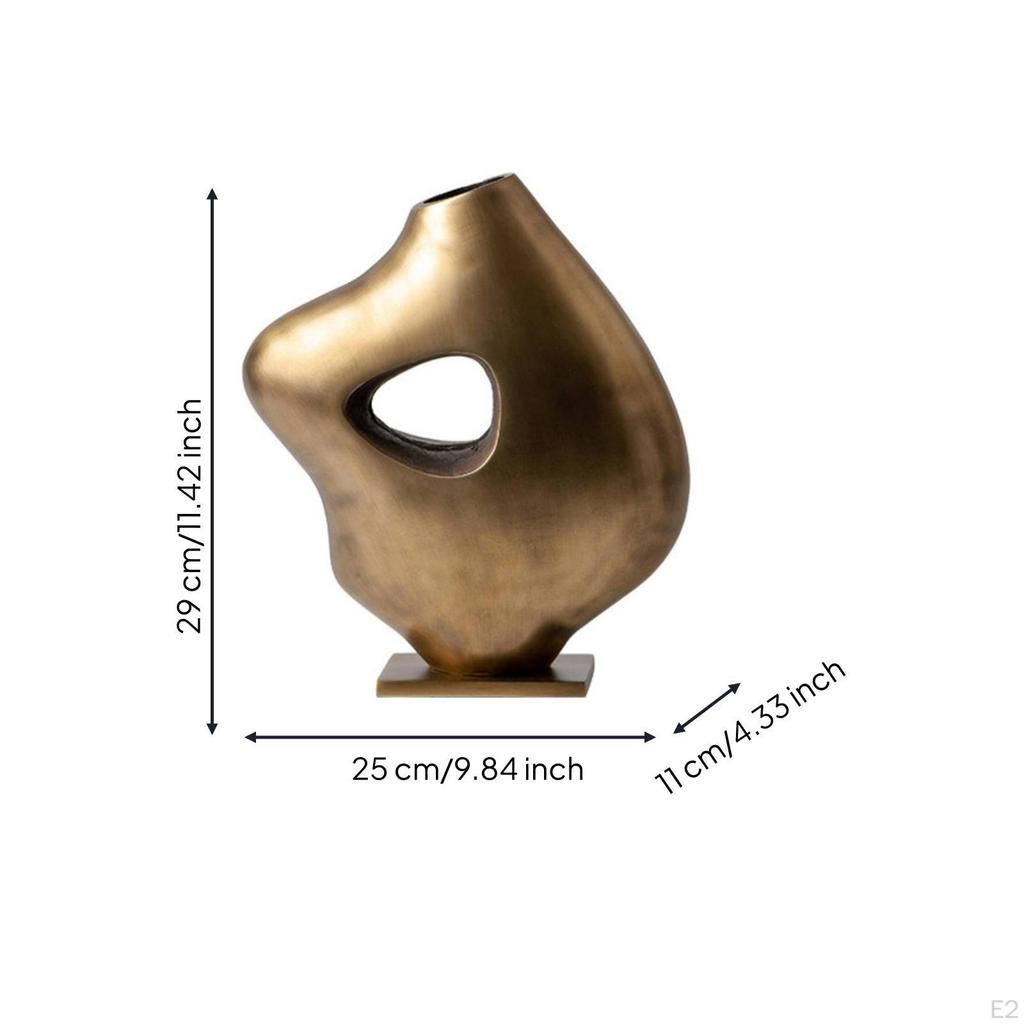 Large Decorative Vase for Living Room Metal Artistic Centerpiece Abstract Hollow