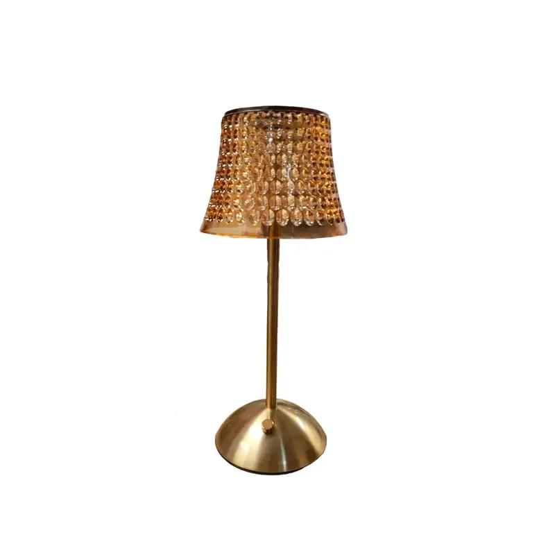 

Luxury Table Lamps Retro Crystal Desk Lamp Charging Touch Bedside Lamp Bedroom Bedside Night Light Restaurant Decoration Light