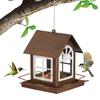 Metal Bird Feeder Outdoor Suspended Heavy-duty House Shape Feeding Station Large Capacity Weatherproof Outdoor Bird Feeders
