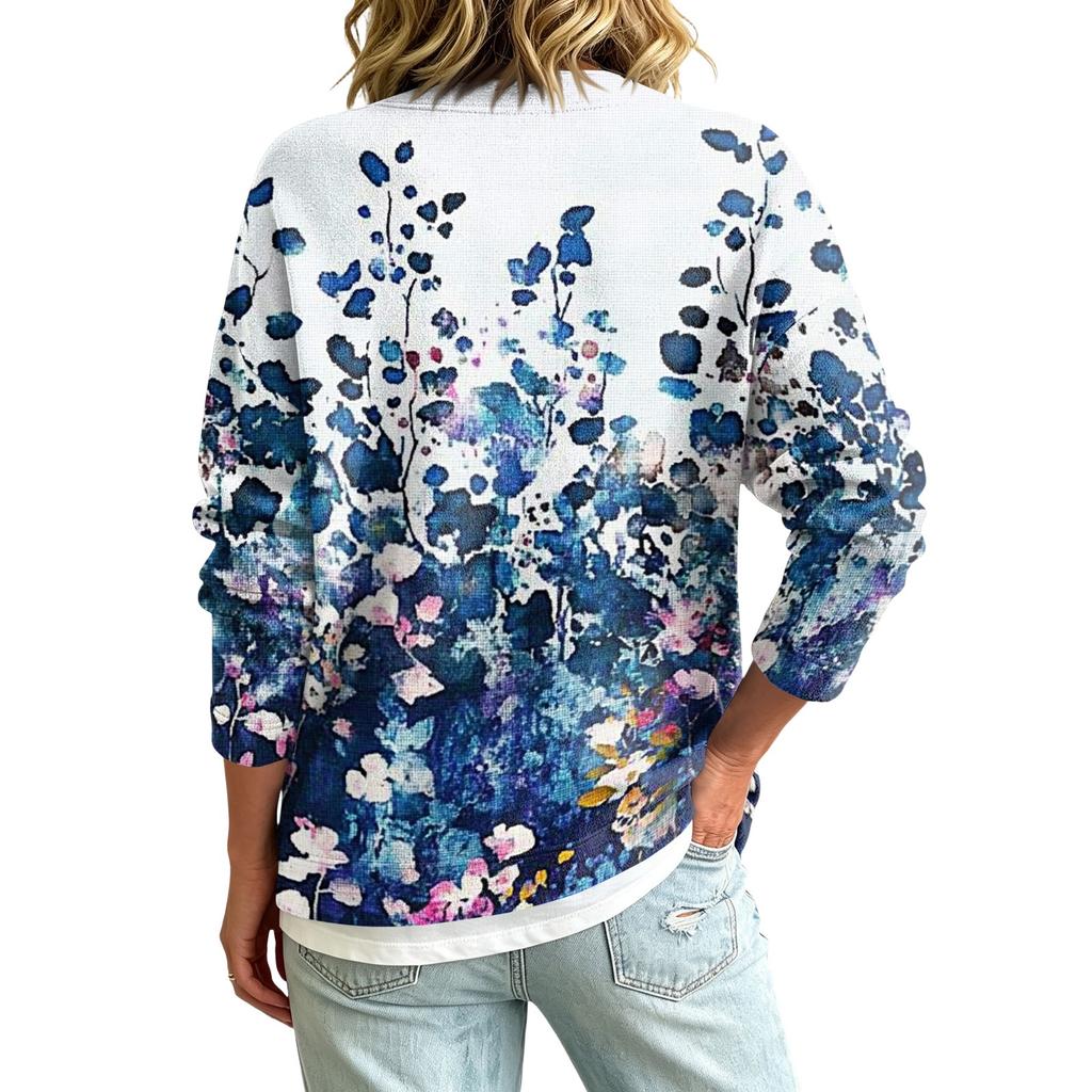 Women's Vintage Floral Print Button Front Jacket for Casual Outdoor Wear