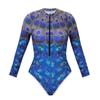 Women's Long-sleeved One-piece Sports Printed Swimsuit Diving Suit