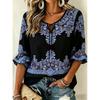 Women's Black Purple Floral Print Tie Neck Blouse, Casual Loose Tops for Spring Summer Daily Wear & Vacation Occasions