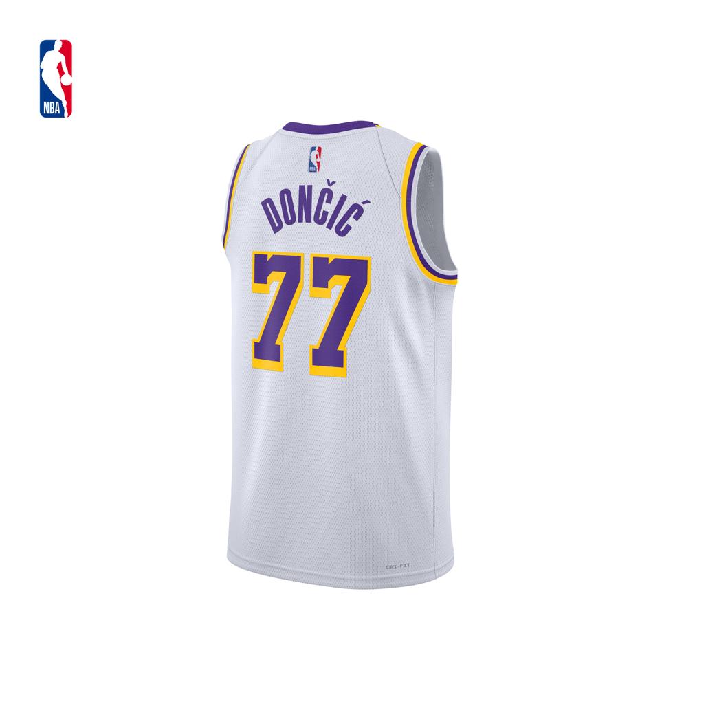 Nike × NBA Luka Doncic 77 Lakers Fan Edition Sports Quick-Dry Basketball Jersey Men Jersey DN2081-107