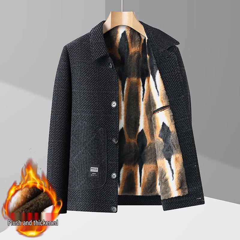 

Firstview Men s Winter Chenille Fleece Lined Zipper Jacket 4XL