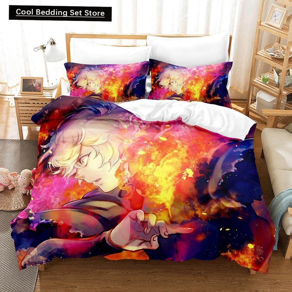 Fashion Anime Hell's Paradise: Jigokuraku Bedding Set Cartoon Three-piece Set Adult Kid Bedroom Duvet Cover Sets Home Textiles