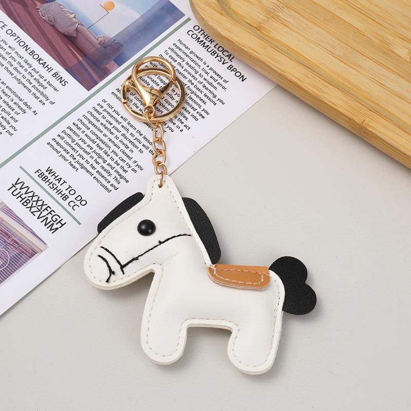 Schöner Leder Pony Schlüsselanhänger Cartoon Niedlich Tierkreiszeichen Pferd Anhänger Autoschlüsselanhänger Rucksack Hängende Dekoration Neujahrsgeschenk