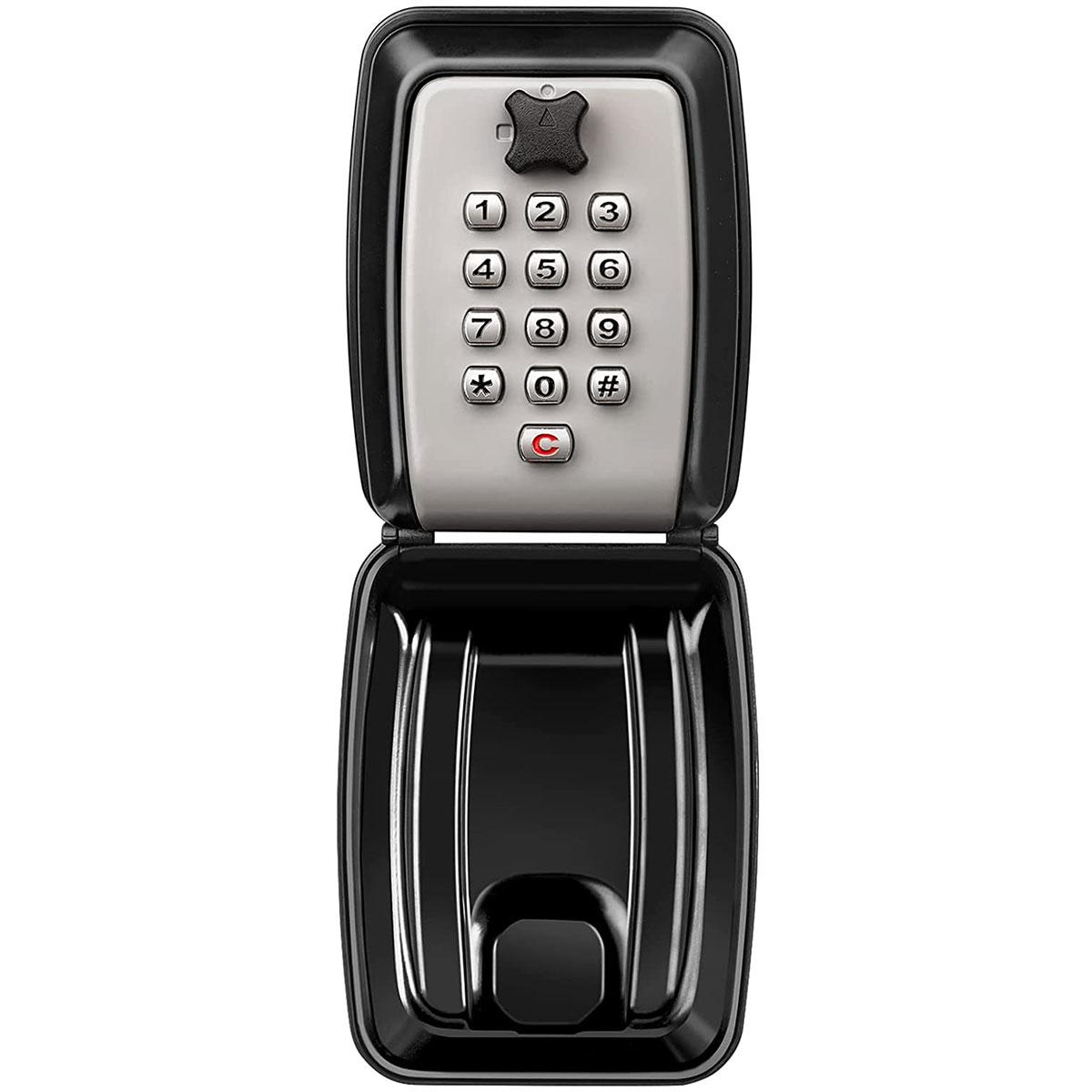 

Ящик для ключей с кнопкой, настенный ящик для хранения запасных ключей, переносной ящик с кодовым замком, всепогодный сейф для ключей чёрный