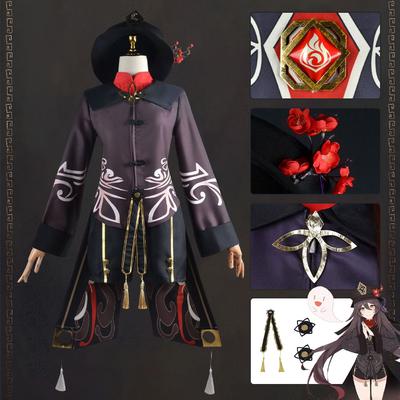 Hutao Cosplay Costume Uniform Wig Cosplay Anime Game Hu Tao Chinese Style Halloween Costumes For Women