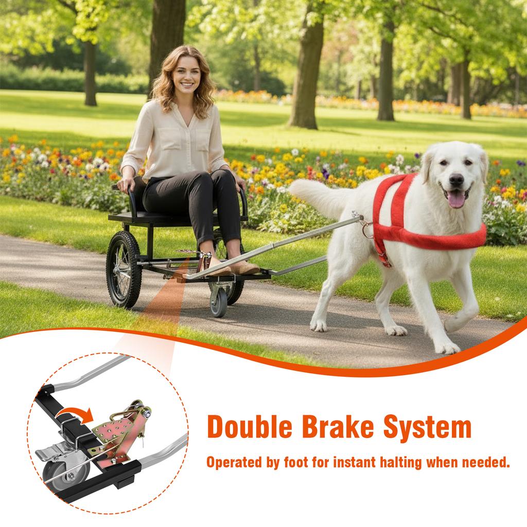 40-60KG Double Brake Dog-Pulling Stroller for Owners To Take Pets To Shopping Dog Trailer Pets Pulling Person Cart with Seat
