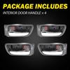 4PCS Door Handle Ide Gray Chrome Left & Right Set for 02-2006 Toyota Camry H