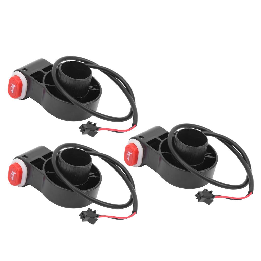 3stk El-sykkel Scooter Horn Bryter-knapp Plast Vanntett Horn-bryter for styre