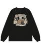 Abilegseu Long Sleeve Cotton Embroidered T-Shirt / 7835130016 Black