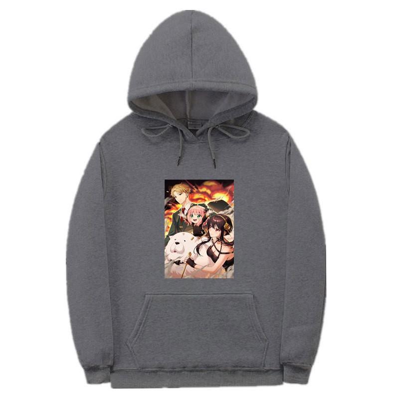 Unisex Oversized Hooded Sweatshirt With Ribbed Hem Spy X Family Printed Graphic Fall Sportswear Teens Adults