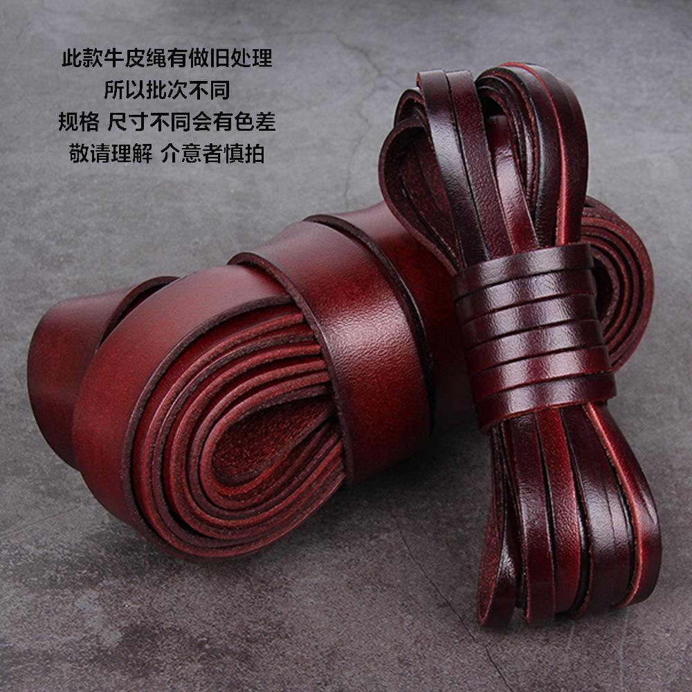 3Mm 4Mm5 Thick Retro Made Old Coffee Round Cowhide Rope Diy Material Bracelet Necklace Jewelry Rope
