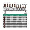 11-teiliges Steckschlüssel-Set Torx-Schraubendrehereinsätze 3/8 1/4 Zoll Schraubenschlüssel-Steckadapter T10 T15 T20 T25 T27 T30 T40 T45 T50 T55 T60