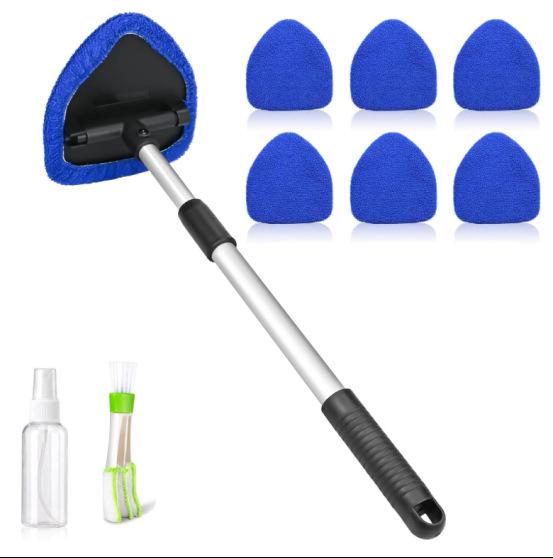 Telescopic Microfiber Car Window Cleaning Brush & Scraper