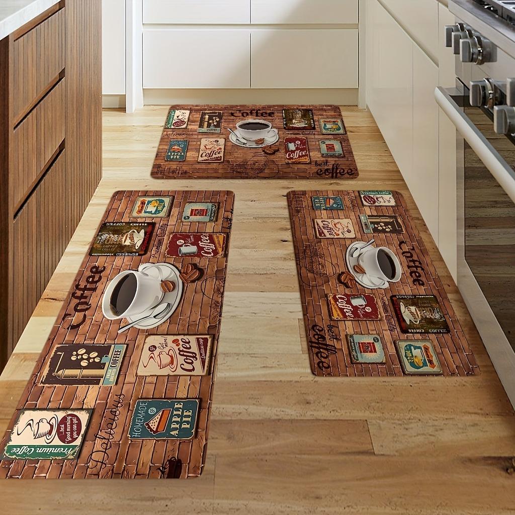 1PC Coffee Pattern Home Door Mats Kitchen Rugs Non-Slip Pop Design Living Room Rugs Bath Mat Carpet for Home Sink Laundry Decor