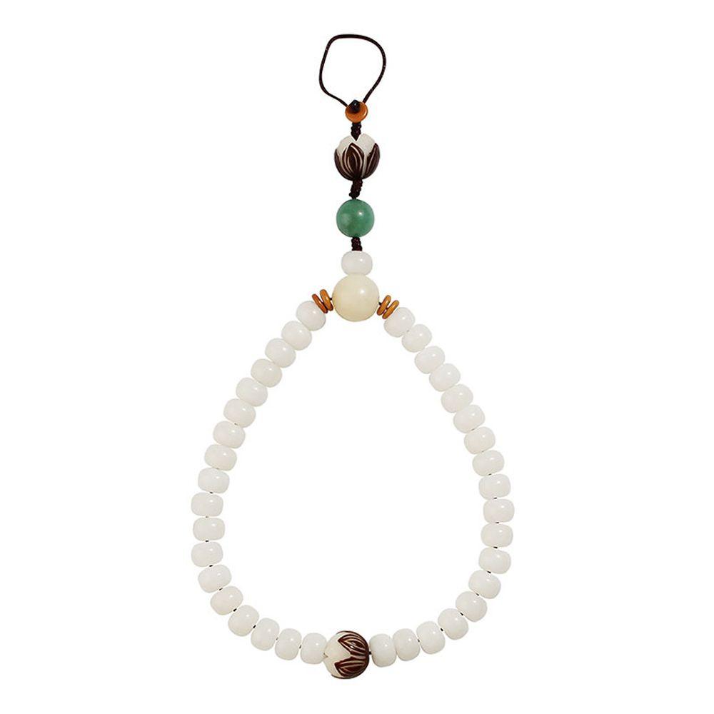 

Keyring Braided Rope Green Bodhi Phone Lanyard Mobile Phone Strap DIY Pearl Pendant Phone Pendant A