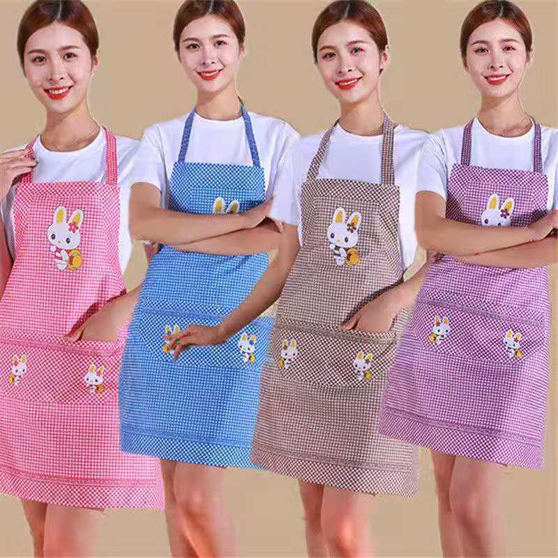 Cute Cartoon Rabbit Sleeveless Halter Apron for Women