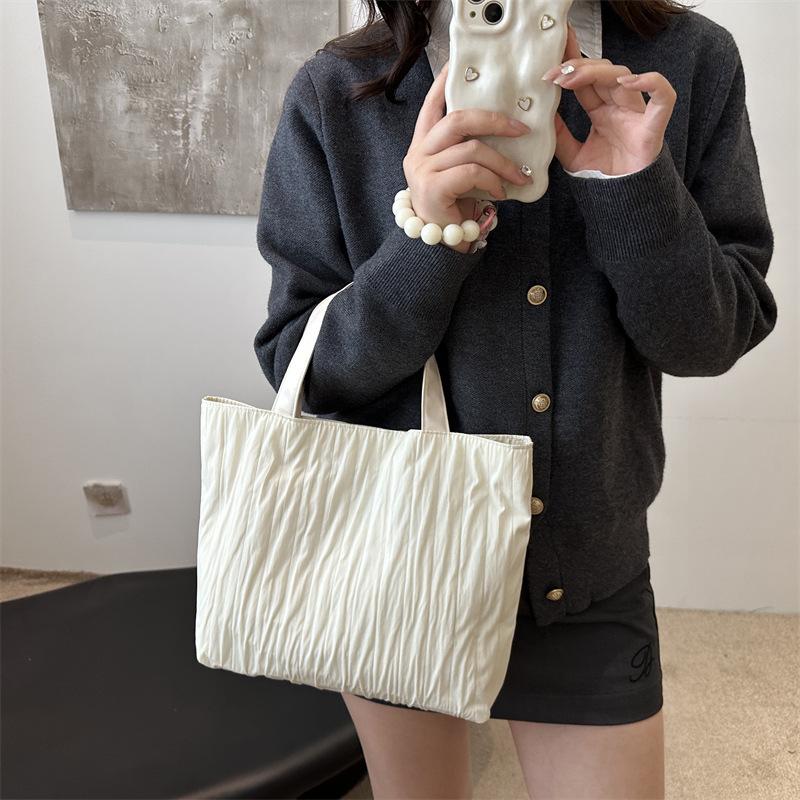 Retro trend solid color handbag bag 2025 new large capacity personality fashion simple commuter underarm tote bag