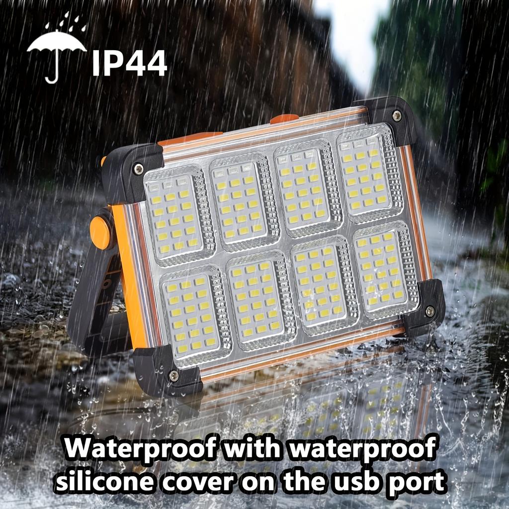 Sports, leisure, hiking, outdoor camping lighting accessories, solar-powered and USB Dual-charge battery ultra-bright portable light LED Floodlight