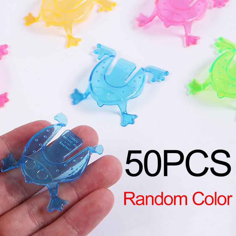 20/40/50PCS Transparent Bouncing Frogs 4.5cm Plastic Colorful Jumping Frogs Game Prizes Party Rewards Office Stress Reliever ZYF