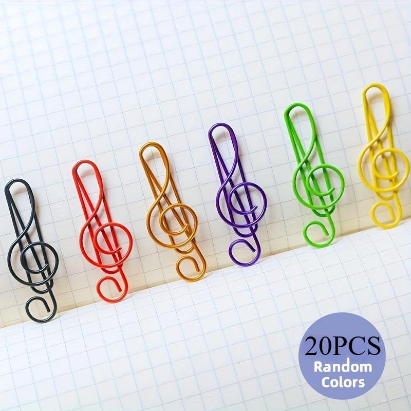 

20-Piece Set of Random Color Musical Note-Shaped Paper Clips, Bookmark Musical Note Paper Clips, Cartoon Test Paper Clips