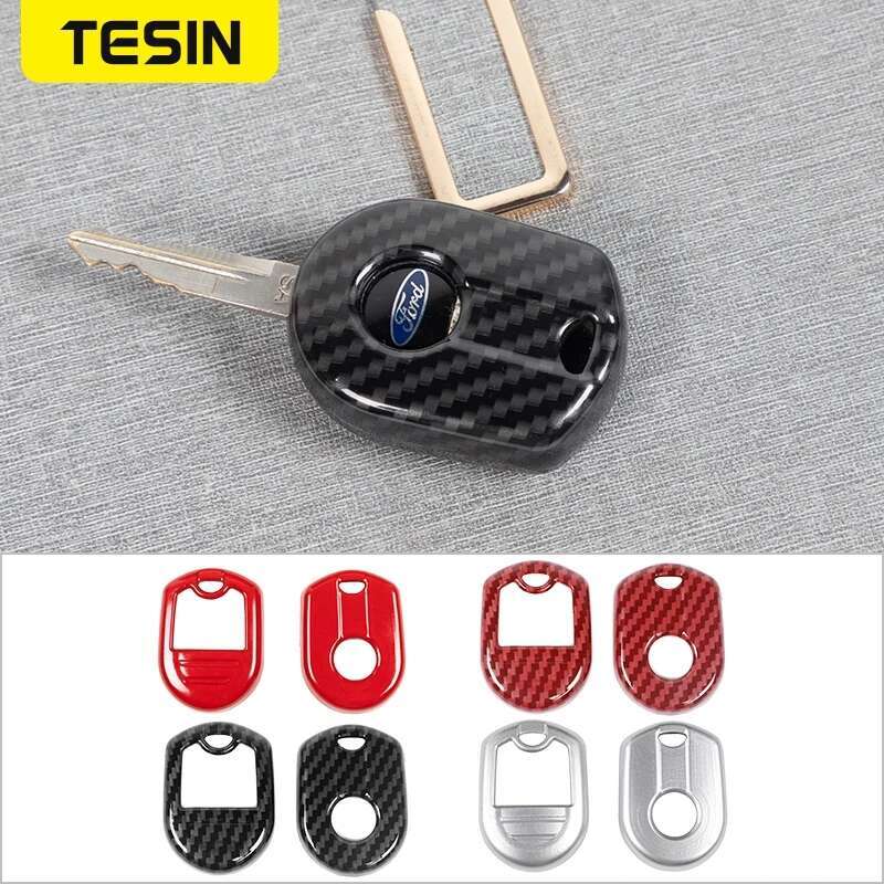 AACU1 TESIN Car Keys Cover For Ford Mustang 2010-2014 Car Key Case Shell Cover Interior Accessories For Ford F150 Raptor 2009-2014