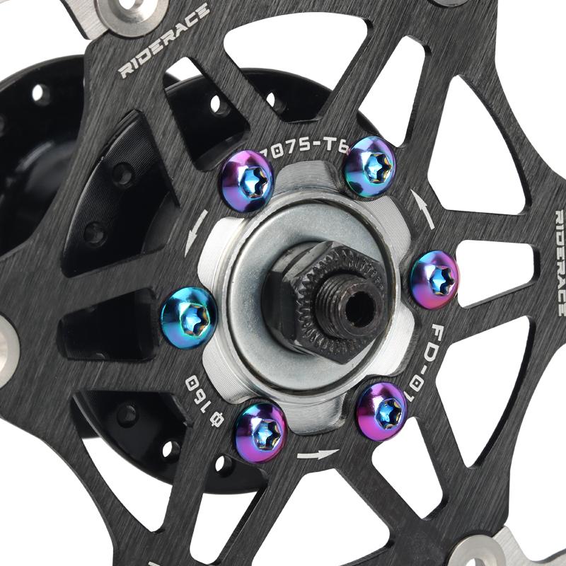 12 Stück Fahrrad-Scheibenbremsschraube M5 x 10 mm T25 Beschichtung Titan bunt MTB Fahrradfarbe Rutschfeste Scheibenschraube Fahrradzubehör
