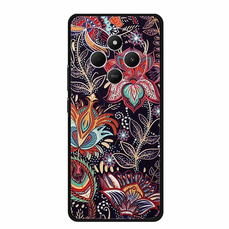 3D Emboss Case For Vivo Y300 Pro 5G Phone Case Relief Flowers Soft Silicone Coque For Vivo Y300 Pro Back Cover Case Funda Shell