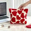Heart Cosmetic Pouch Handheld Lipstick Storage Case Portable Makeup Bag Fashionable Red Corduroy Makeup Bag For Makeup Daily