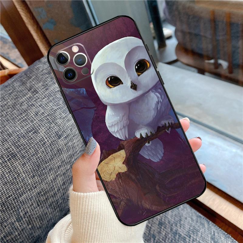 Cute Cartoon Owl Phone Case For iPhone 16 15 14 12 11 13 Pro Max 12 13 mini XR 15 16 Plus 16e Cover Shell