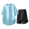 Pantalones Cortos Deportivos Casuales de Manga Corta Traje de Seda Helada Camiseta de Secado Rápido para Hombre