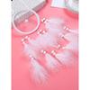 White Dream Catcher Wind Chime Creative Hand-woven Feather Car Pendant Bedroom Garden Outdoor Hanging Ornaments Home Decoration