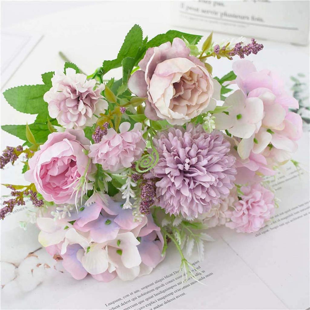 1PC Fleurs Artificielles Hortensia en Soie Pas Cher Décorations de Noël pour Maison Jardin Fête Mariage Accessoires de Mariée Pivoine Artificielle