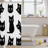 Black Cat Shower Curtain Pet Cats Bathroom Accessories Kitten Cute Halloween Gothic Kids Girls Boys White Black Waterproof Bath
