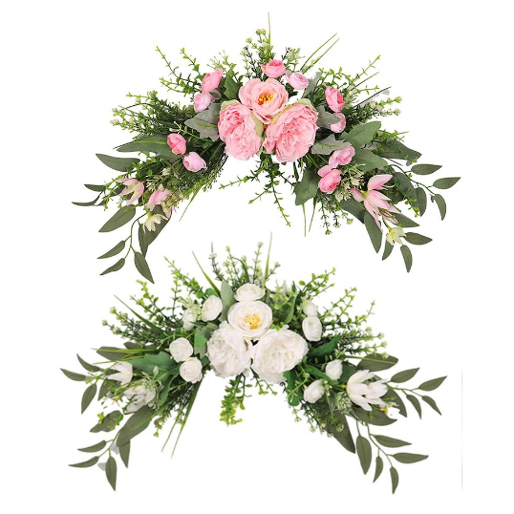 Floral Decoration Swag for Door Lintel Featuring Peony Flowers for Home Use