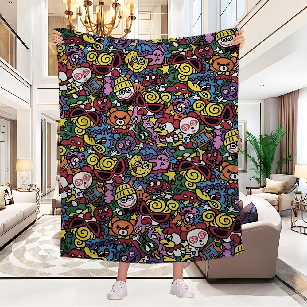 Kawaii H-Hysteric Mini Chrismas Gift Child Blanket Cartoon Decoration Lightweight Comfortable Soft Breathable Ultra Warm Blanket