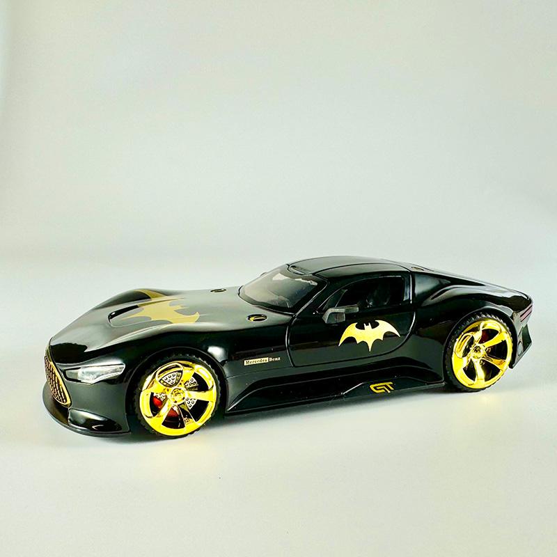 1/32 Benz Bat Version AMG Alloy Model, Cool Sound and Light, Strong Rebound Force, Adjustable Rear Wing, Exquisite Desktop Ornament